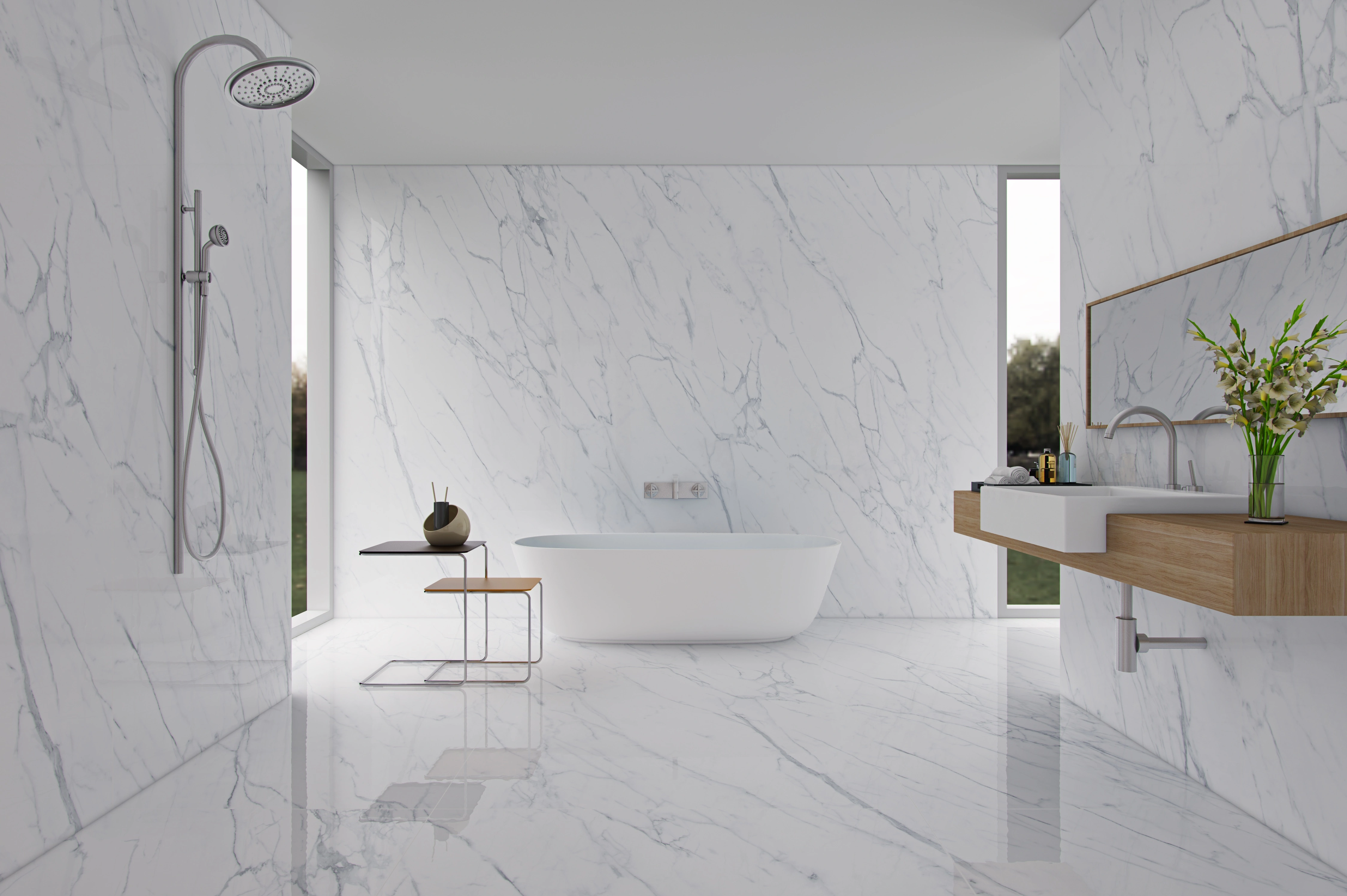 Modern vanity with elegant lighting