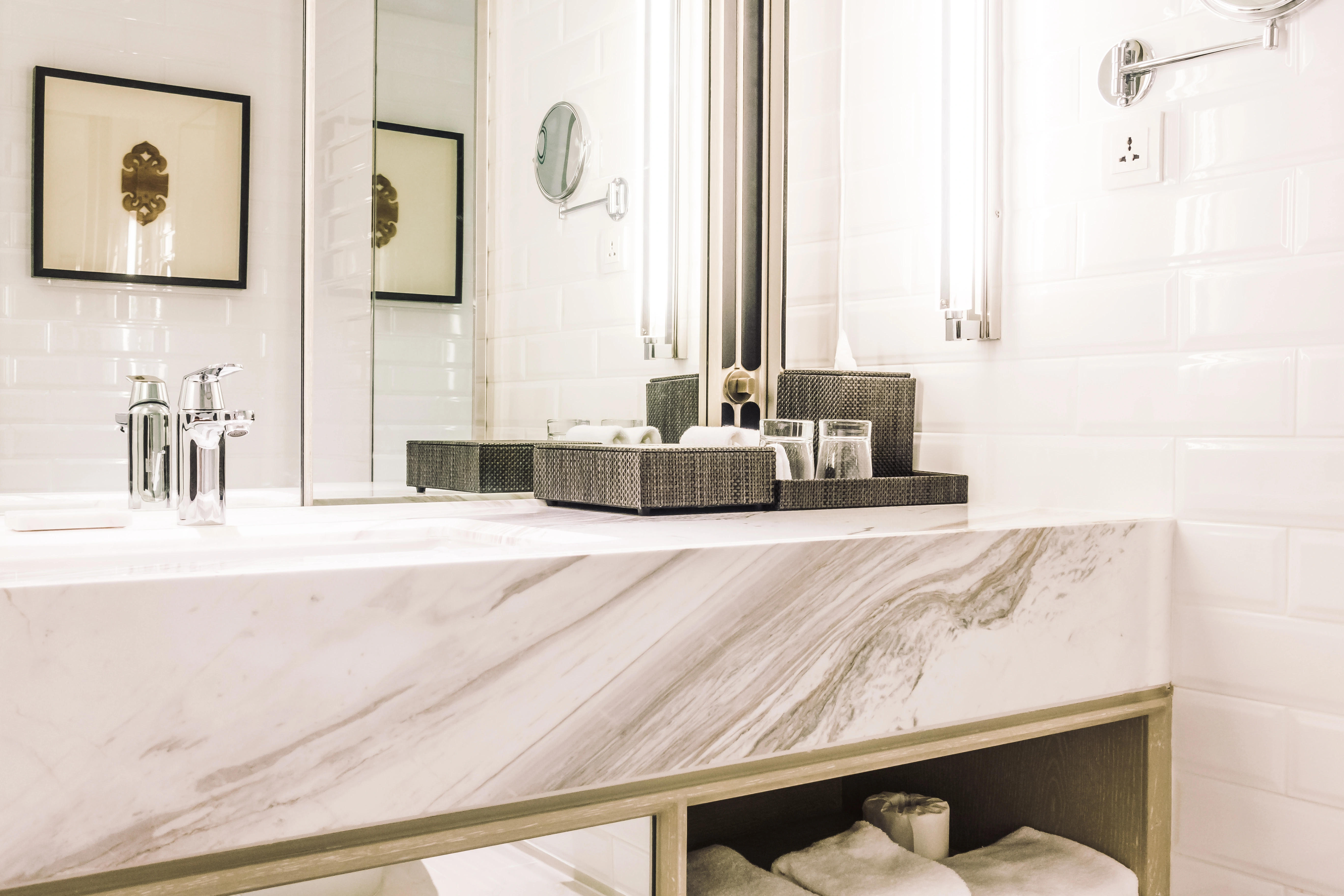Waterproof tile flooring detail