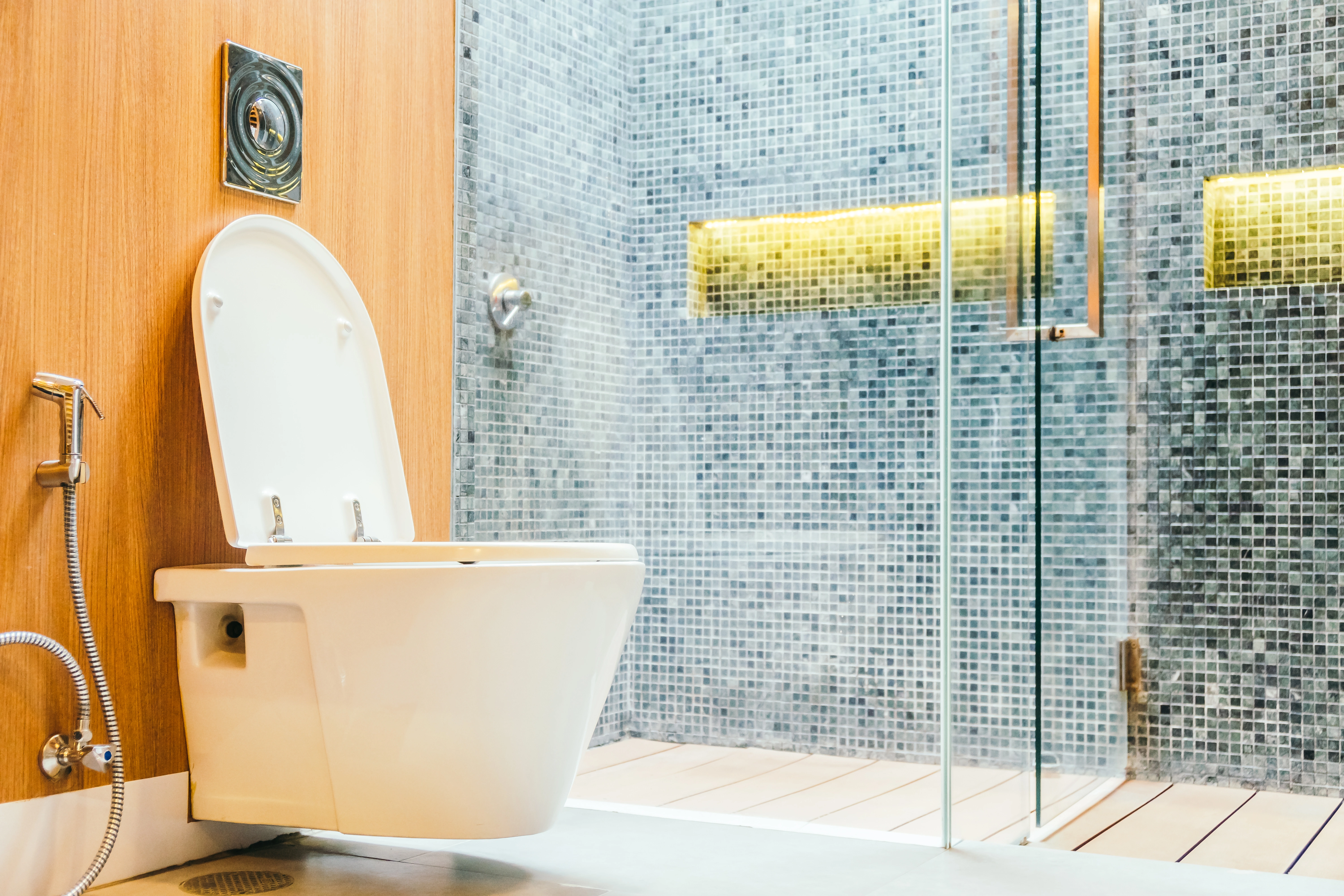 Modern white toilet with clean design