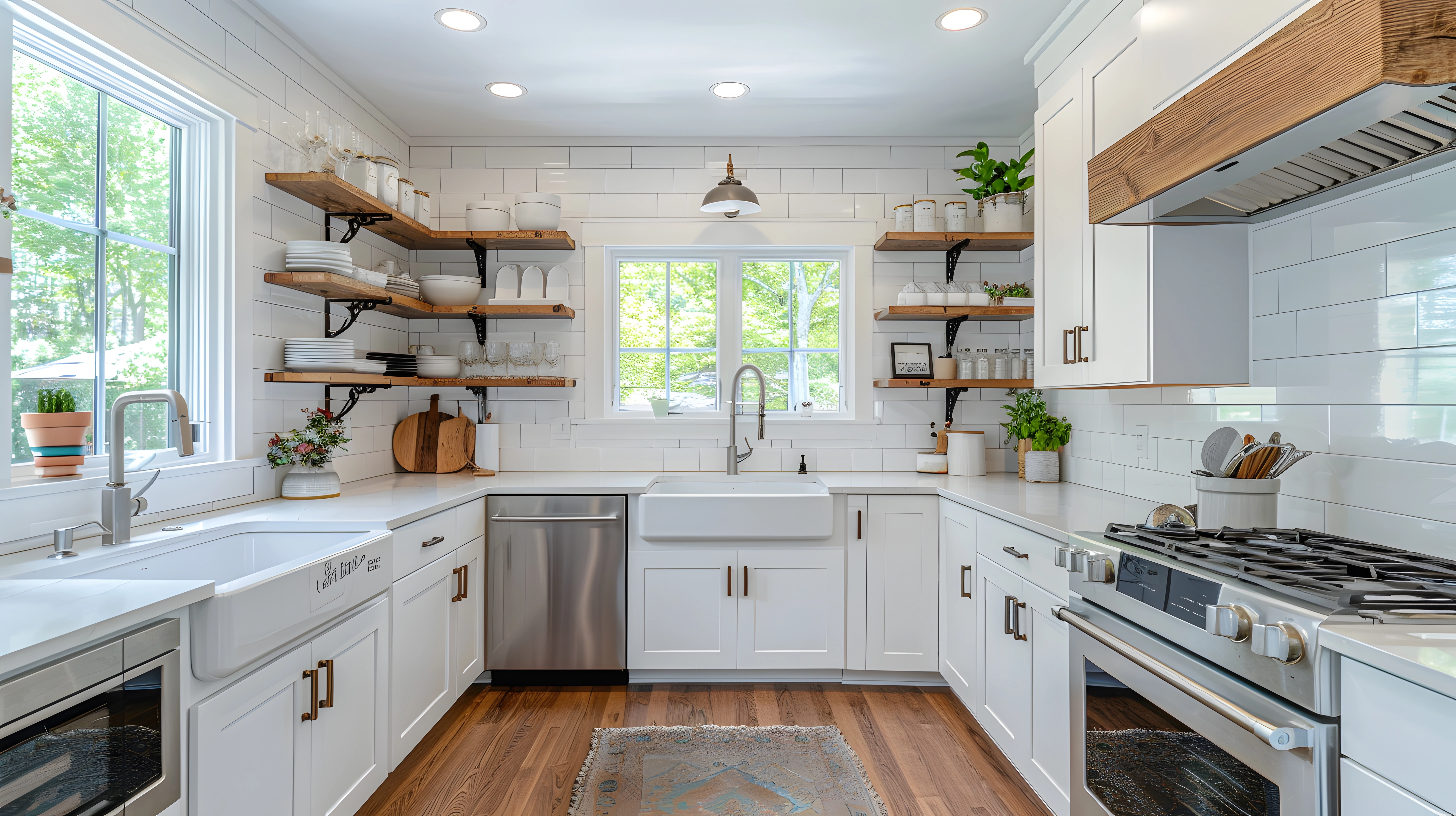 Elegant contemporary kitchen with natural light