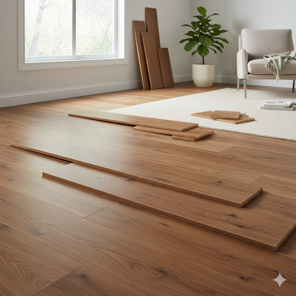 Engineered wood flooring installation